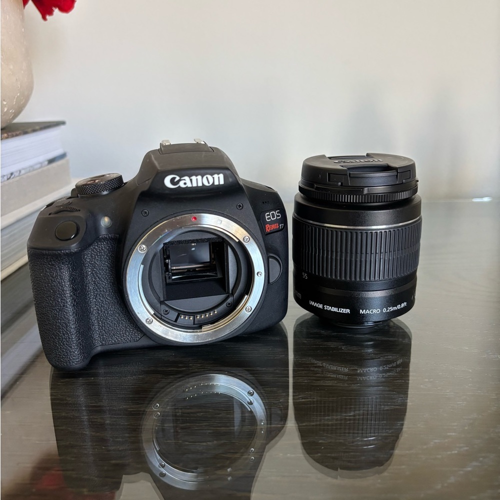 Canon Black EOS DSLR Rebel T7 with Lens